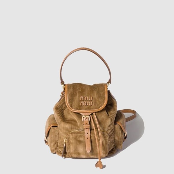 ✨미우미우 여성 코듀로이 백팩 - MiuMiu Womens Corduroy Backpack - mib12605x