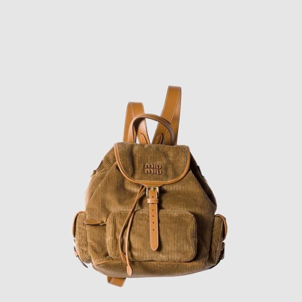 ✨미우미우 여성 코듀로이 백팩 - MiuMiu Womens Corduroy Backpack - mib12607x