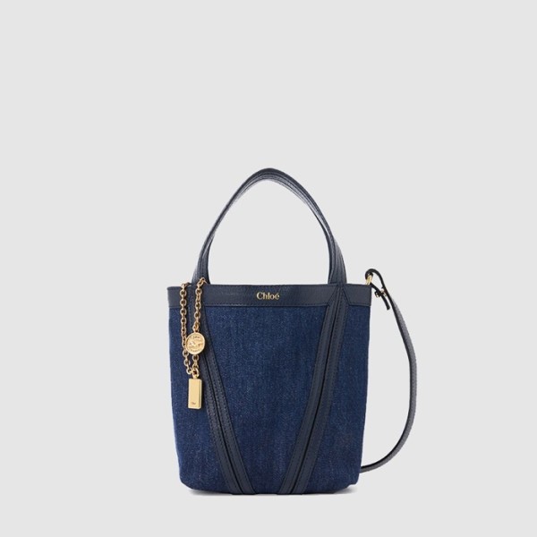✨끌로에 여성 데님 스핀 토트 백  - Chloe Womens Denim Spin Tote Bag - chb12738x