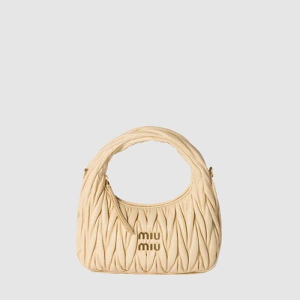 ✨미우미우 여성 완더 마테라쎄 호보 백 - Miumiu Womens Wander Matelasse Hobo Bag - mib12849x