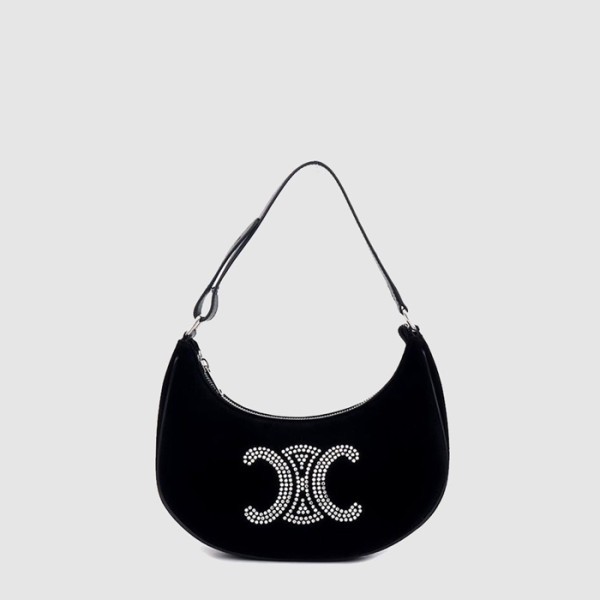 ✨셀린느 여성 아바 벨벳 트리옹프 숄더백 - Celine Womens Ava Velvet Triomphe Shoulder Bag - ceb13051x