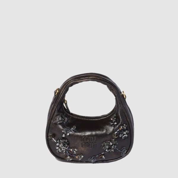 ✨미우미우 여성 완더 자수 가죽 미니백 - Miumiu Womens Wander Embroidered Leather Mini Bag - mib13219x