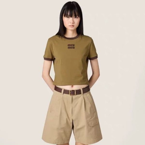 ✨미우미우 여성 라운드 티셔츠 - Miumiu Womens Round Tshirt - mic13467x