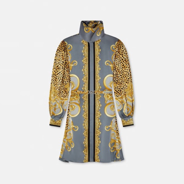 ✨베르사체 여성 실크 드레스 - Versace Womens Silk Dress With Waist Belt - vec13705x