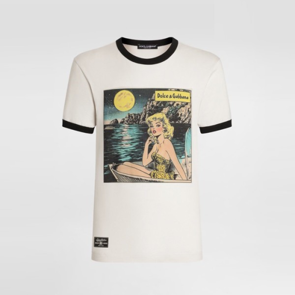 ✨돌체앤가바나 남성 라운드 반팔 티셔츠 - Dolce&Gabbana Mens Round Tshirt - doc13829x