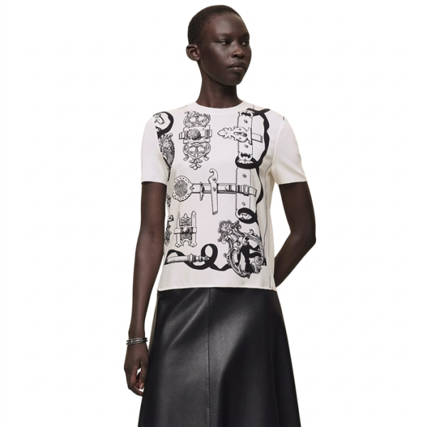 ✨에르메스 여성 크루넥 반팔티 - Hermes Womens Round Tshirt - hec13970x