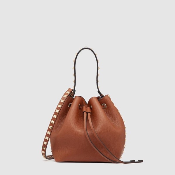 ✨발렌티노 여성 락스터드 가죽 버킷 백 - Valentino Womens Rockstud Leather Bucket Bag - vab14864x